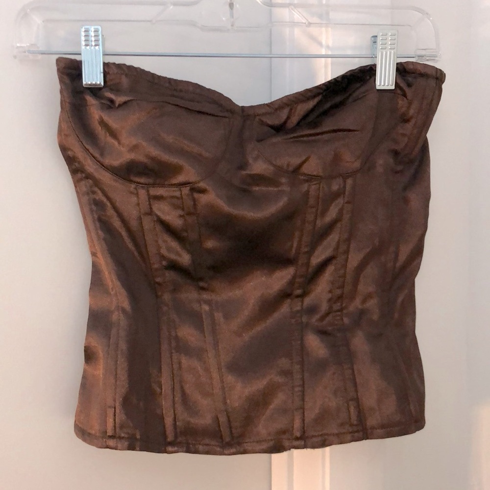 Pretty little thing brown corset tube top